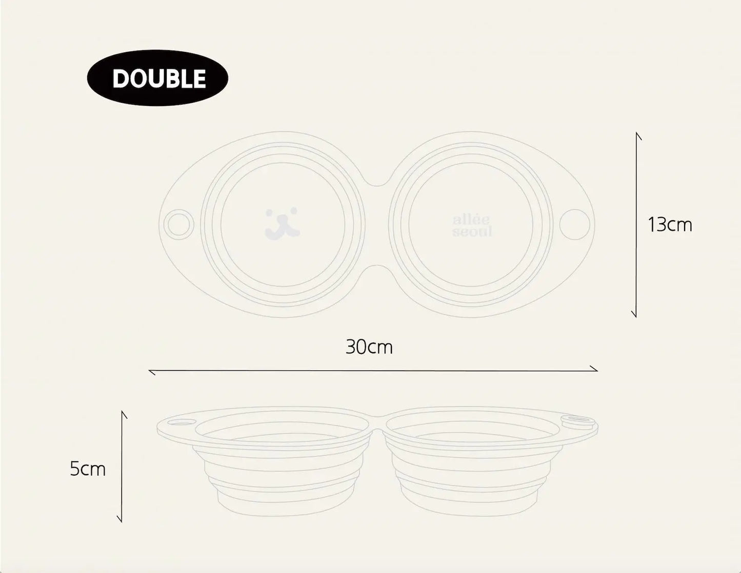 Copy of Collapsible Single Bowl Regular Cream Ivory - Fluffy Collective