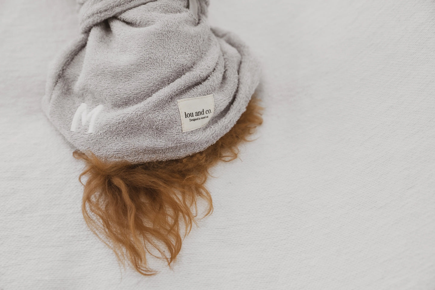 Monogrammed Bathrobe Pastel Gray LOU & CO.