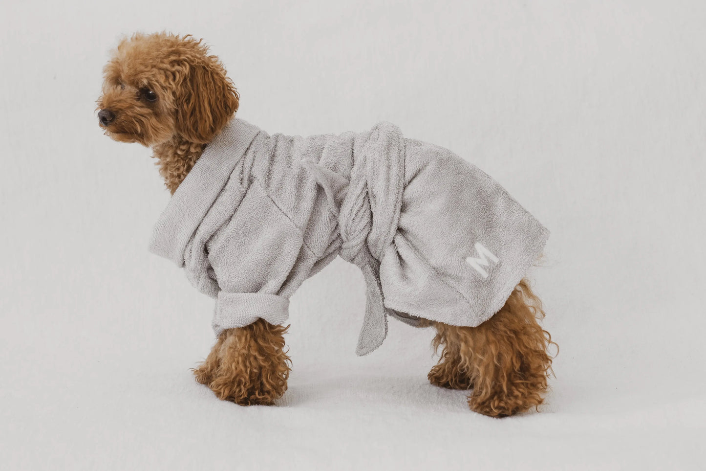 Monogrammed Bathrobe Pastel Gray LOU & CO.