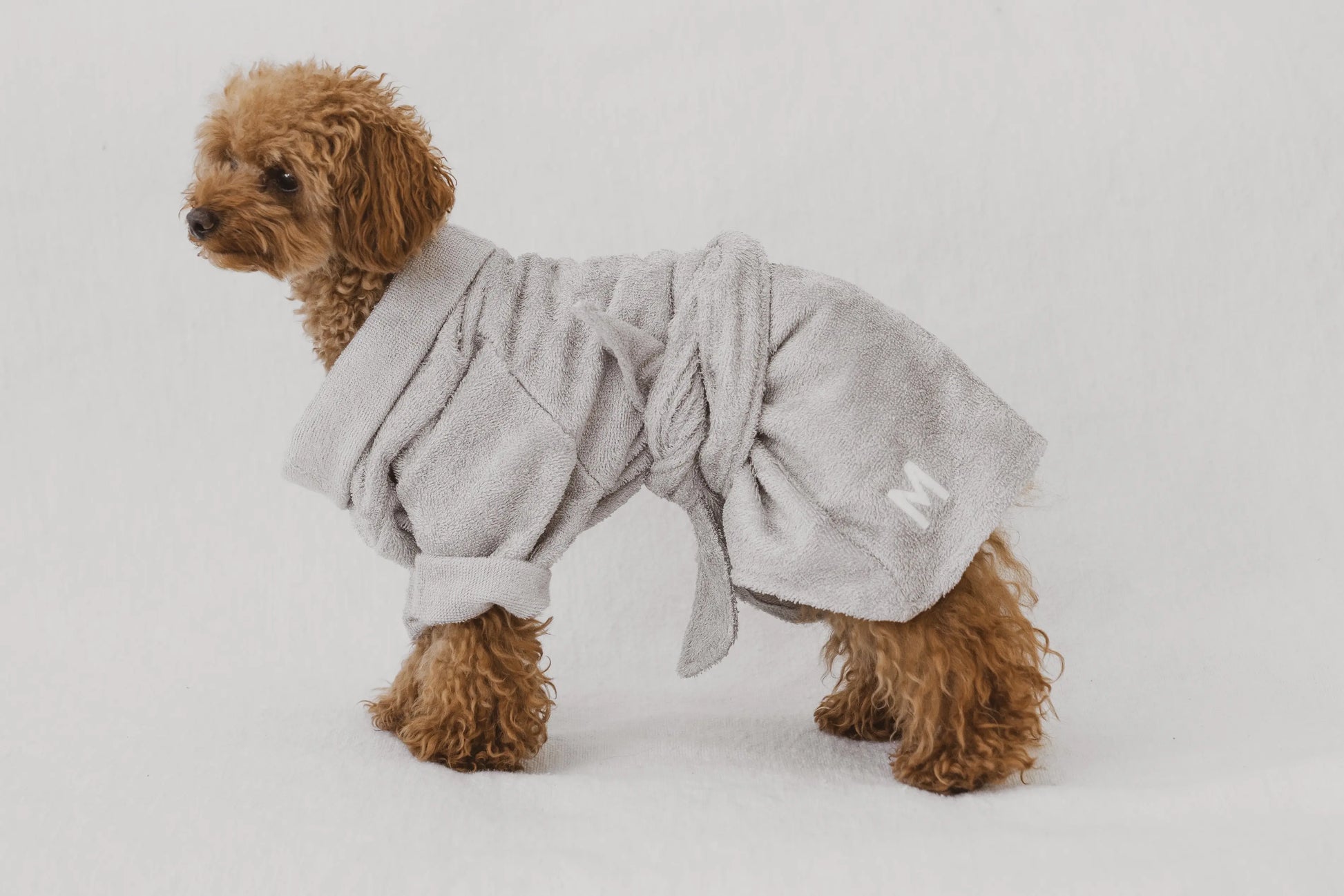 Monogrammed Bathrobe Pastel Gray LOU & CO.