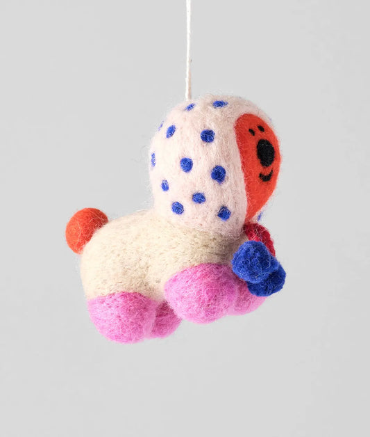 Pom Pom Pup Hanging Felt Christmas Decoration