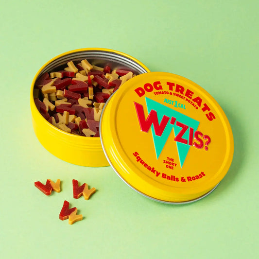 W’ZIS Postman & Roast plant-based dog treats tin