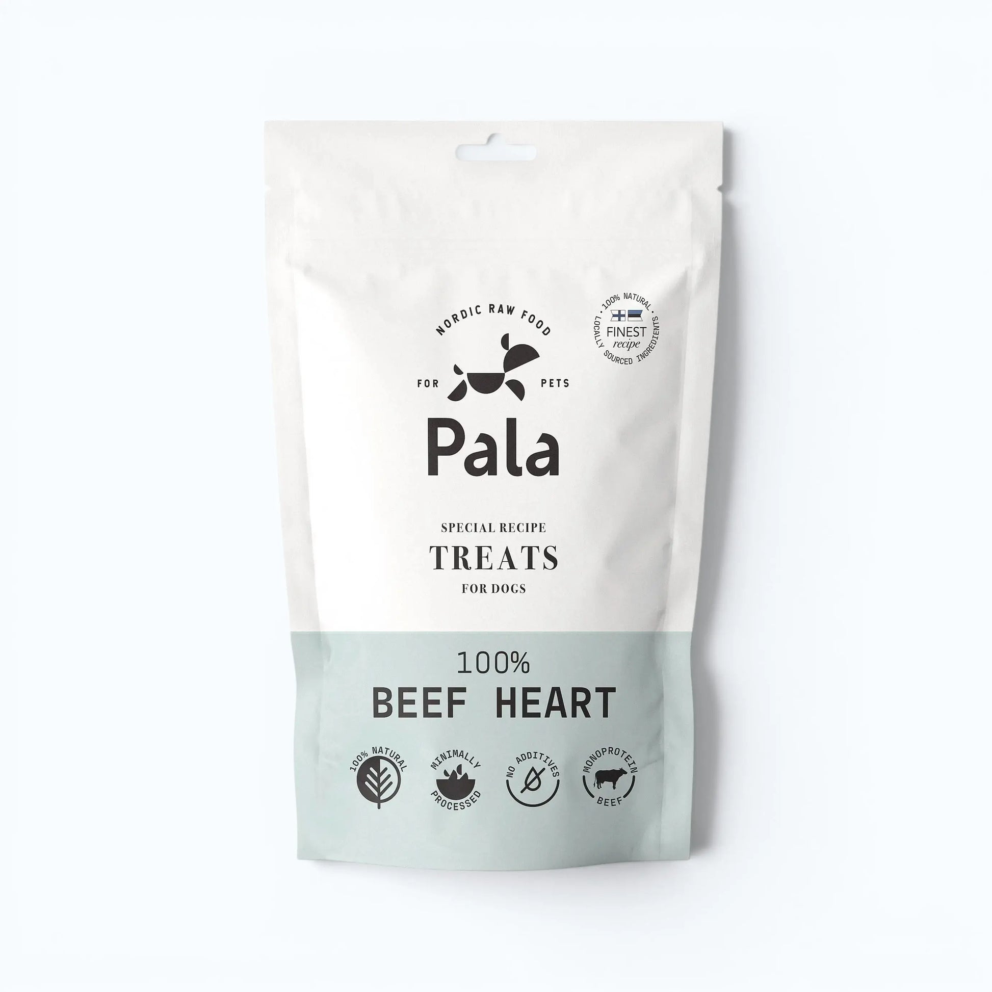 Pala Beef Heart Treats – Beef heart provides iron, phosphorus, potassium, zinc, and selenium, air-dried in small batches in Estonia