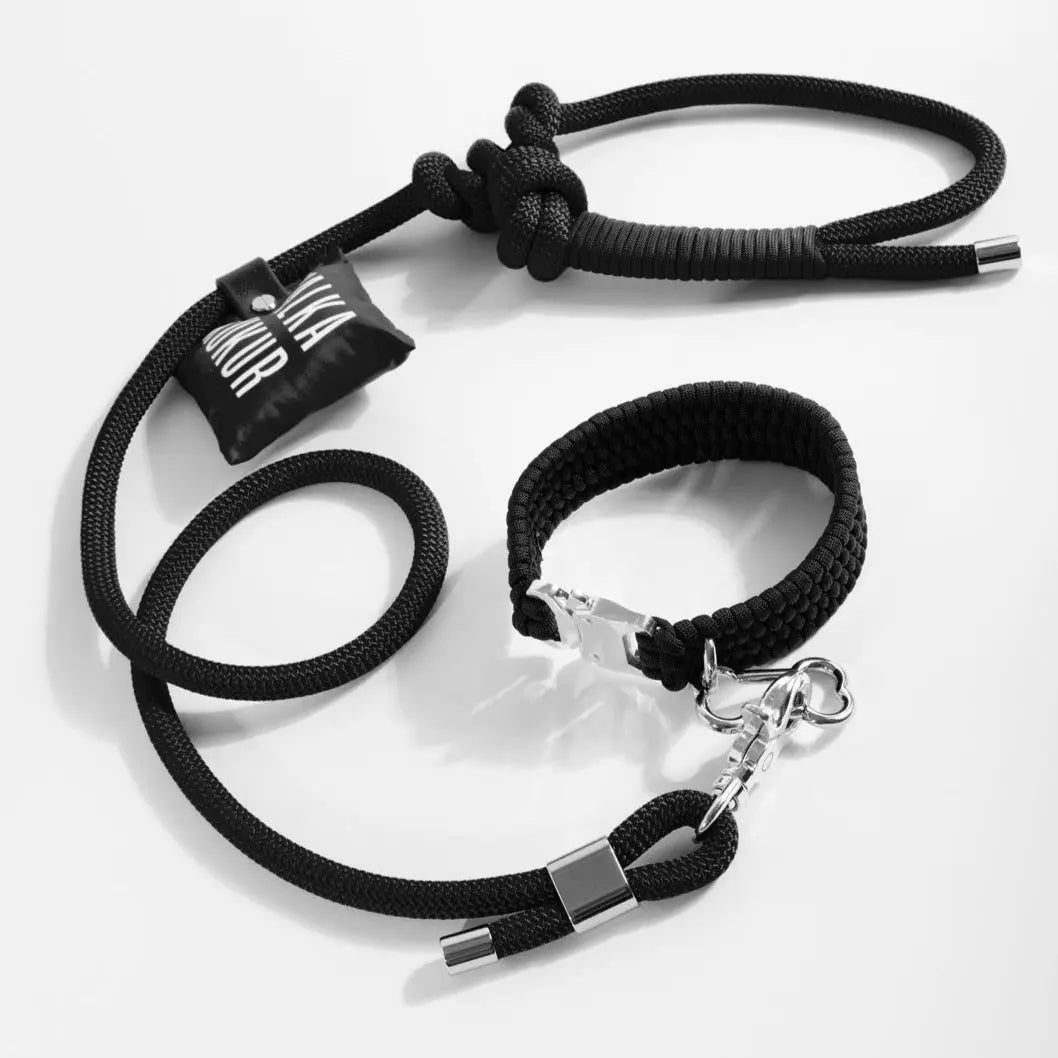 Black Jack Rope Leash - Fluffy Collective