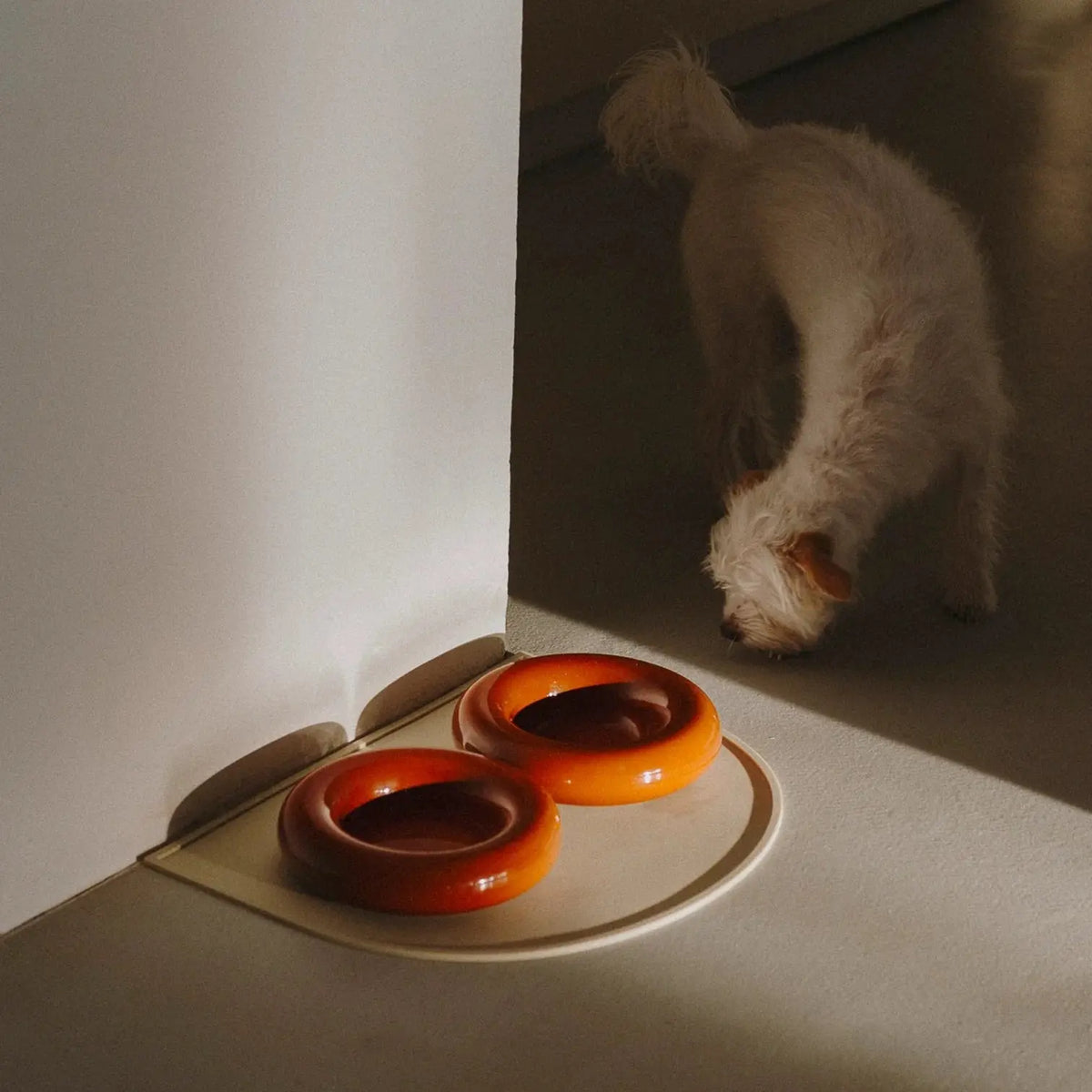 Ceramic Dog Bowl Brown | Hotdog | Fluffy Collective