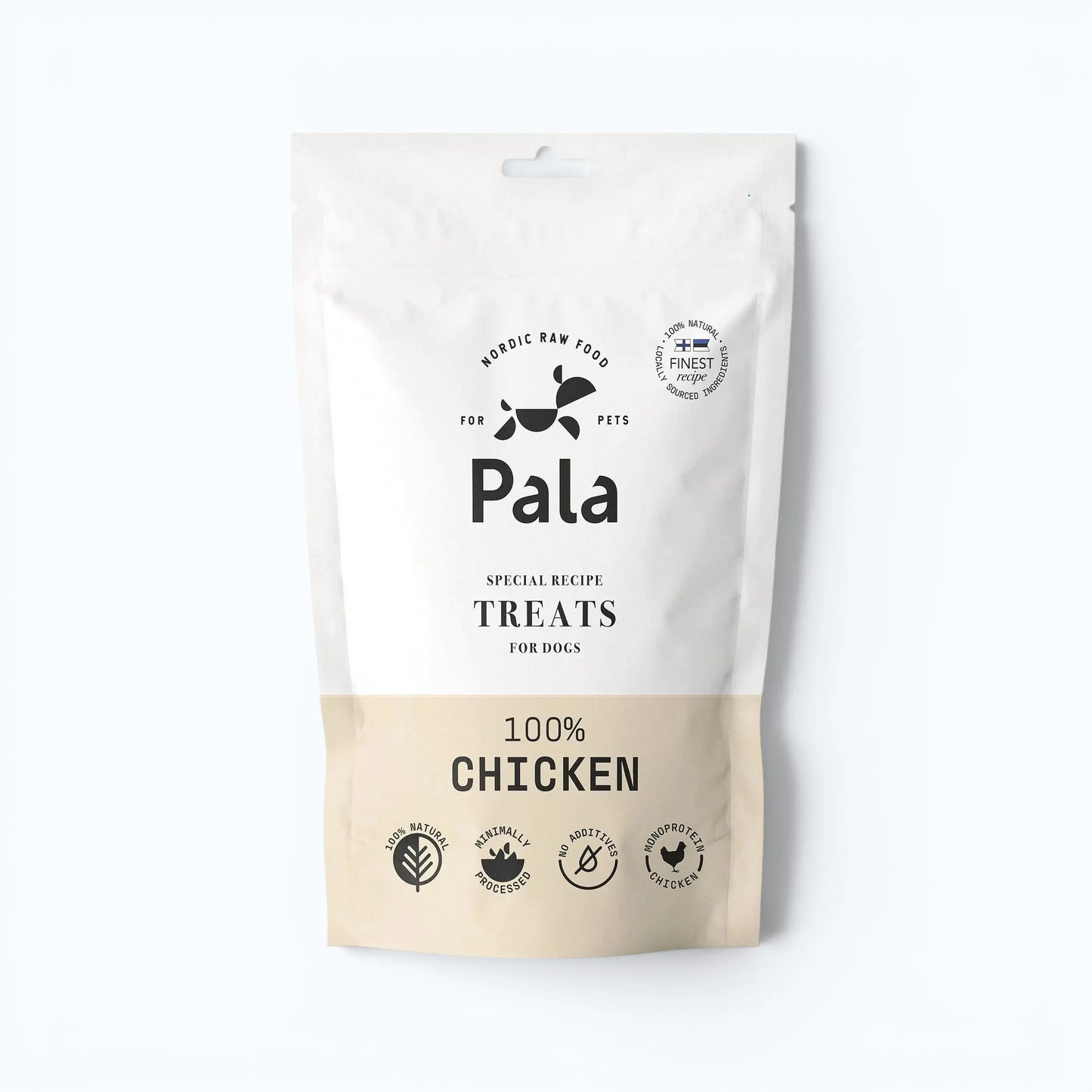 Pala Chicken Treats – Air-dried single-ingredient treats from 100% chicken, a lean digestible protein rich in glucosamine, B vitamins, and omega-6 fatty acids