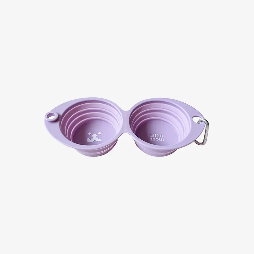 Collapsible Double Bowl Lavender - Fluffy Collective
