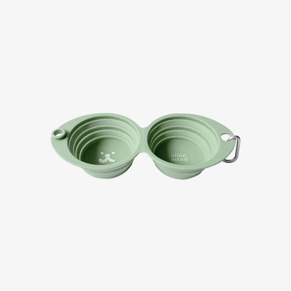 Collapsible Double Bowl Mint - Fluffy Collective