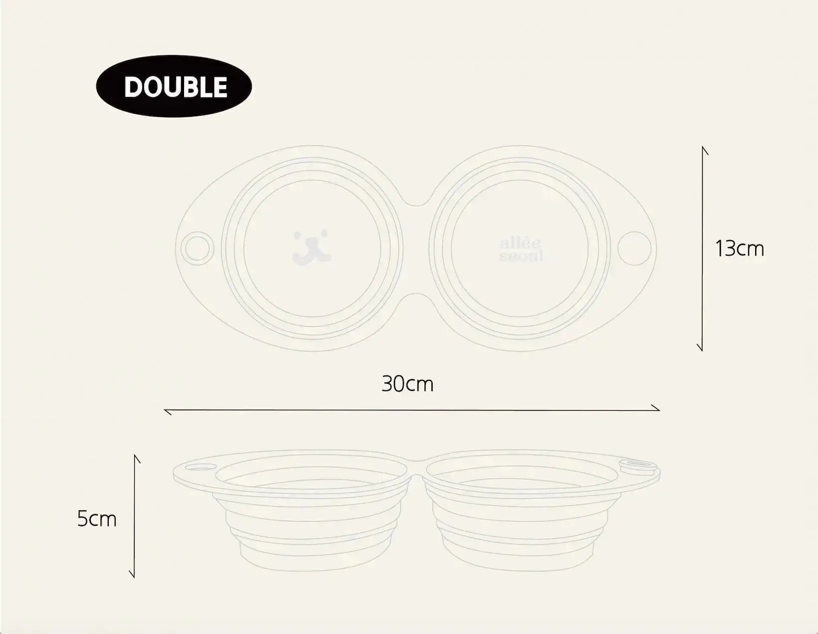 Copy of Collapsible Double Bowl Clear - Fluffy Collective