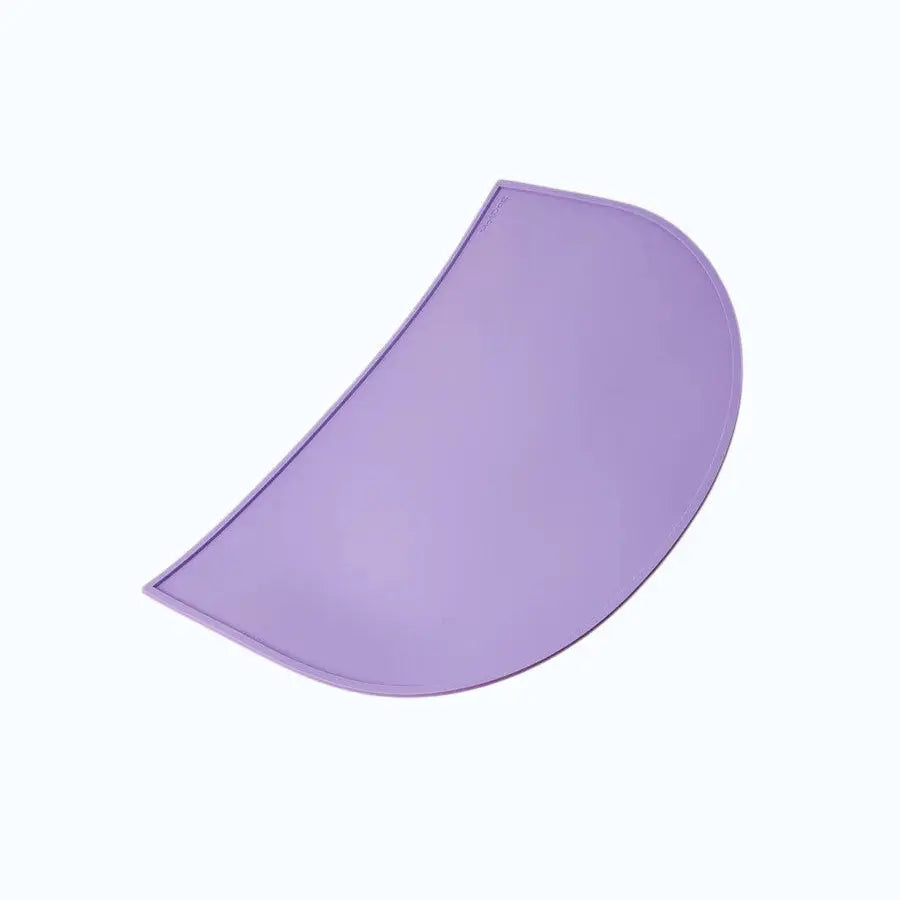 Hotdog Dog Bowl Mat Lilac – lilac silicone non-slip dog feeding mat, lifestyle shot
