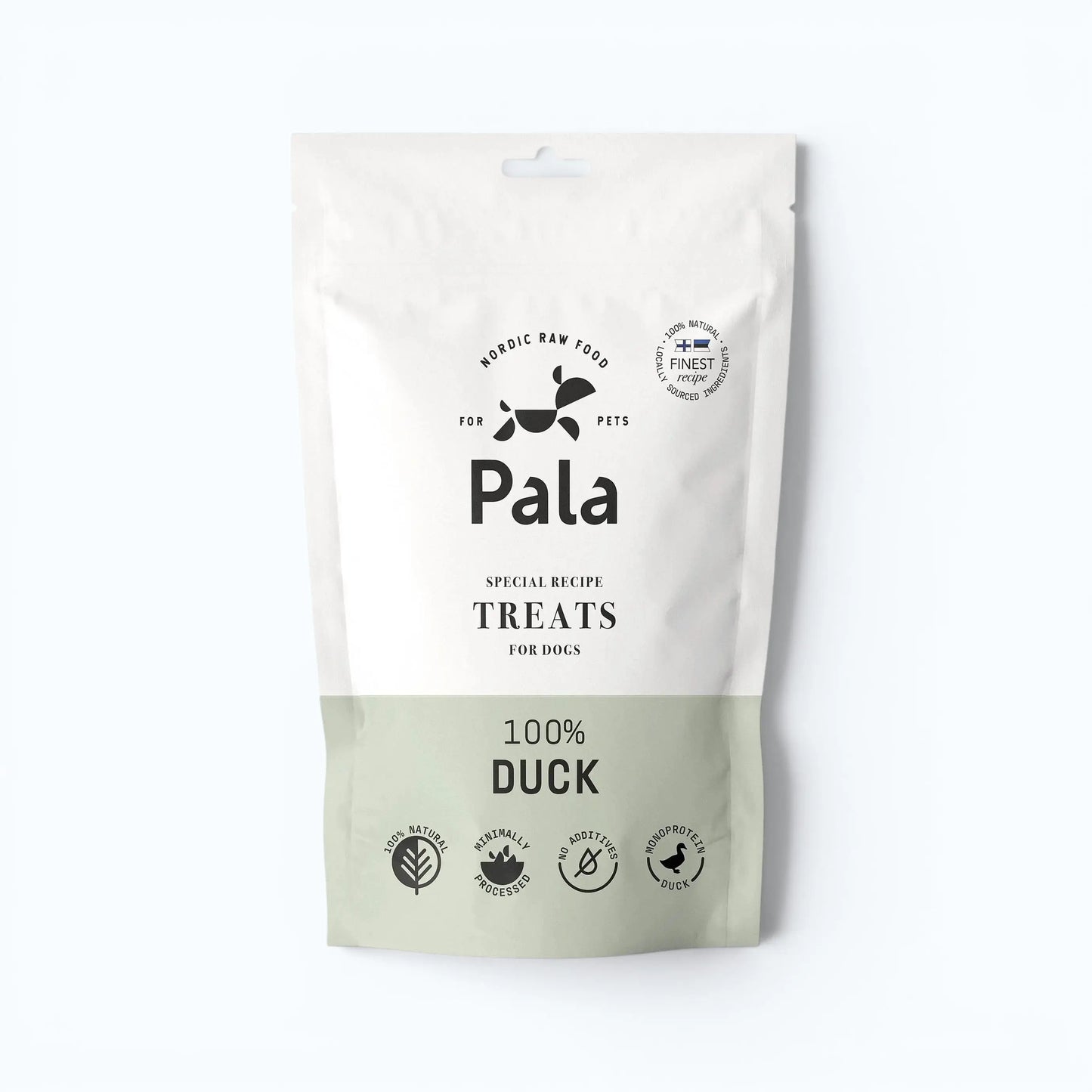 Pala Duck Treats – Air-dried single-ingredient treats made from 100% duck, rich in lean protein, B vitamins, iron, zinc, selenium, and unsaturated fats