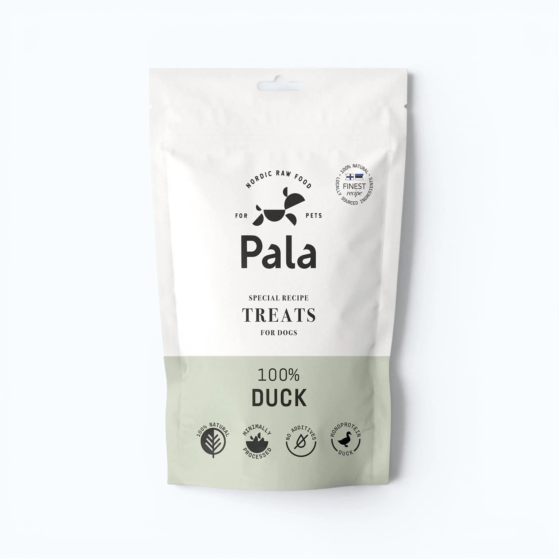 Pala Duck Treats – Air-dried single-ingredient treats made from 100% duck, rich in lean protein, B vitamins, iron, zinc, selenium, and unsaturated fats