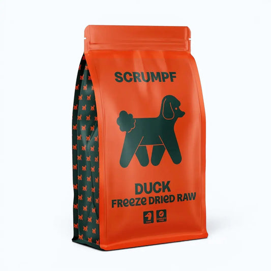 Scrumpf Freeze-dried Duck Raw Dog Food – Enriched with probiotic-rich yoghurt and antioxidant-packed red fruit extracts, it supports healthy digestion,...