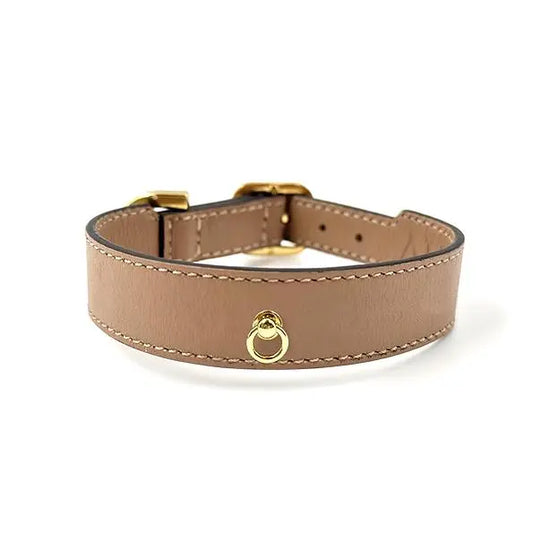 Plain Dog Collar Cappuccino Beige - Fluffy Collective