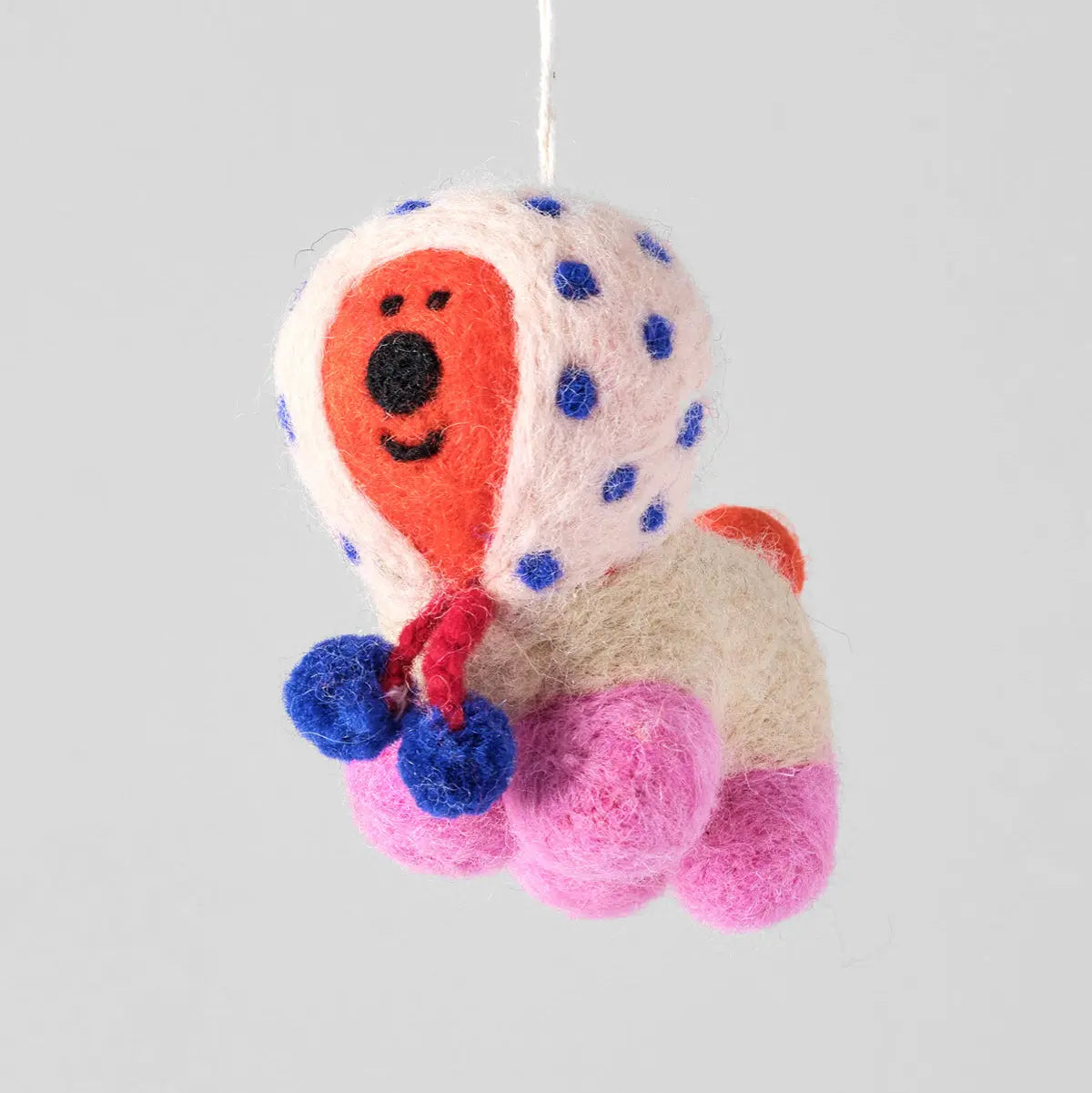 Pom Pom Pup Hanging Felt Christmas Decoration