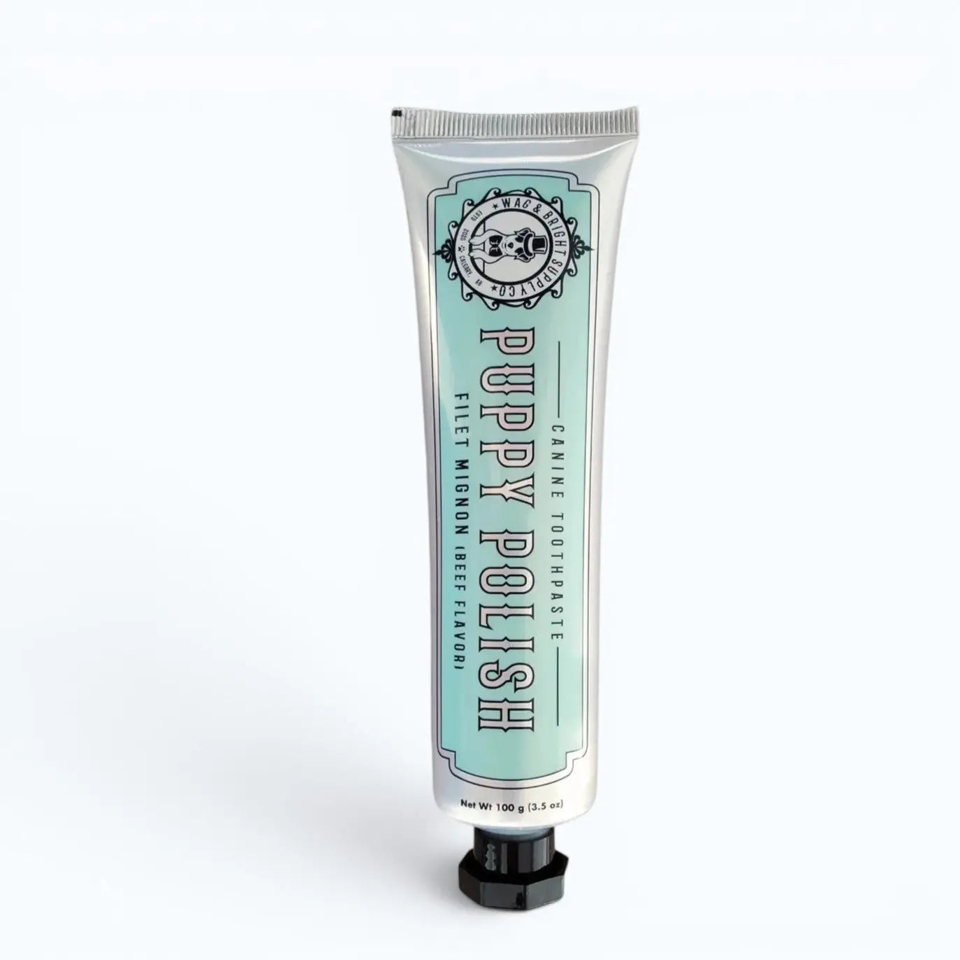Wag & Bright Puppy Polish Dog Toothpaste Filet Mignon – beef-flavoured dog toothpaste tube, product shot