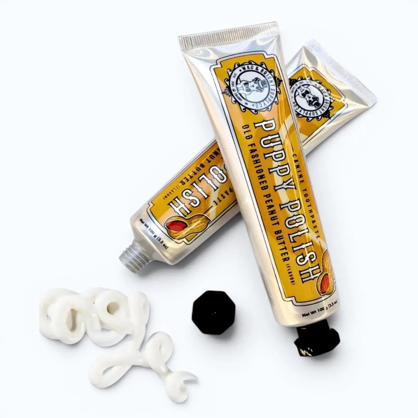 Wag & Bright Puppy Polish Toothpaste Peanut Butter – Removes Plaque & Tartar – Fights plaque buildup and reduces bacteria to prevent tooth decay