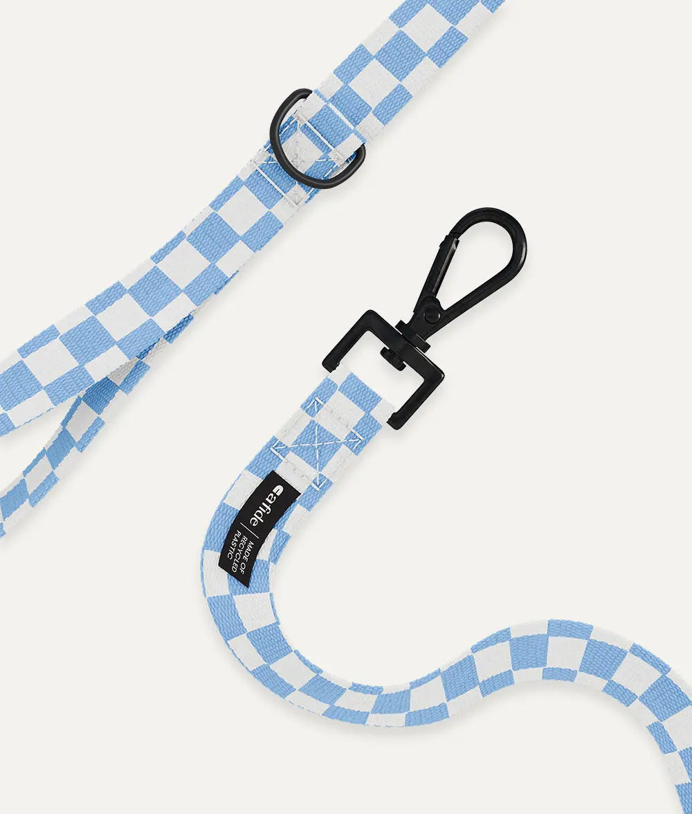 Recycled PET Leash Blue Vichy Juno - Fluffy Collective