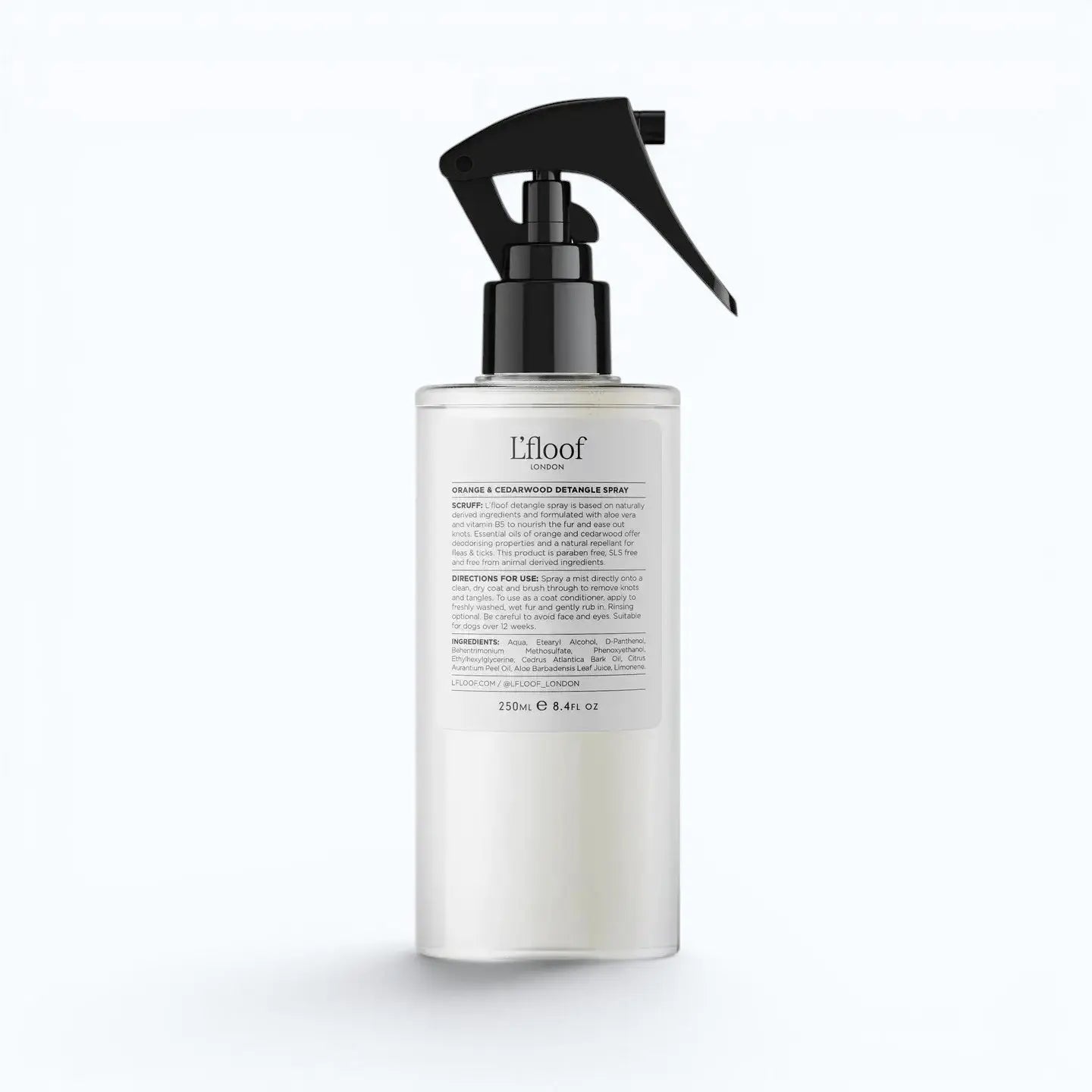 L'floof SCRUFF Orange & Cedarwood Detangle Spray – The blend of orange and cedarwood essential oils not only provides a refreshing, deodorizing scent...