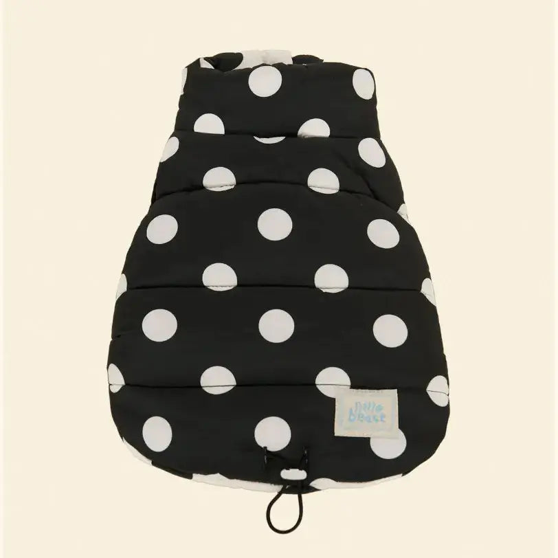 Little Beast The Betty Puffer Jacket - Black & White – black dog puffer jacket for dogs
