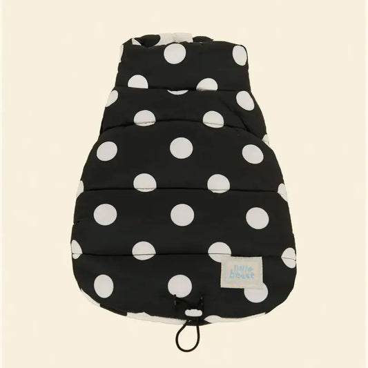 Little Beast The Betty Puffer Jacket - Black & White – black dog puffer jacket for dogs