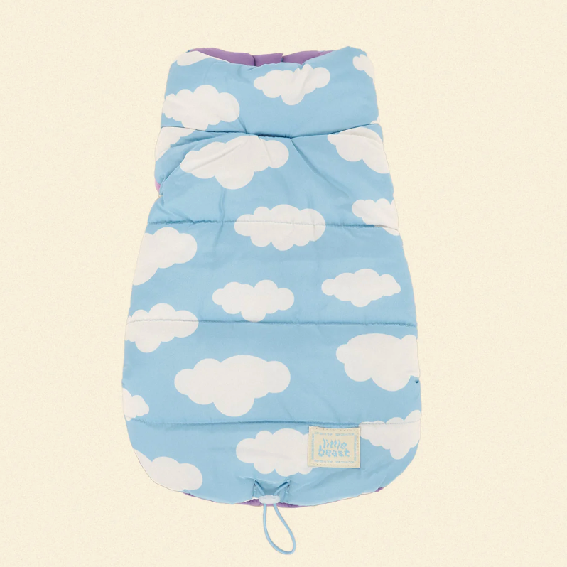 The Silver Linings Puffer Jacket - Clouds & Lilac - Fluffy Collective