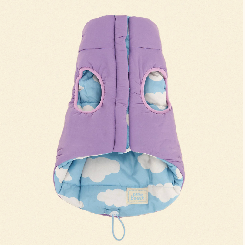 The Silver Linings Puffer Jacket - Clouds & Lilac - Fluffy Collective