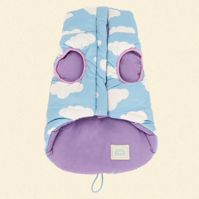 The Silver Linings Puffer Jacket - Clouds & Lilac - Fluffy Collective