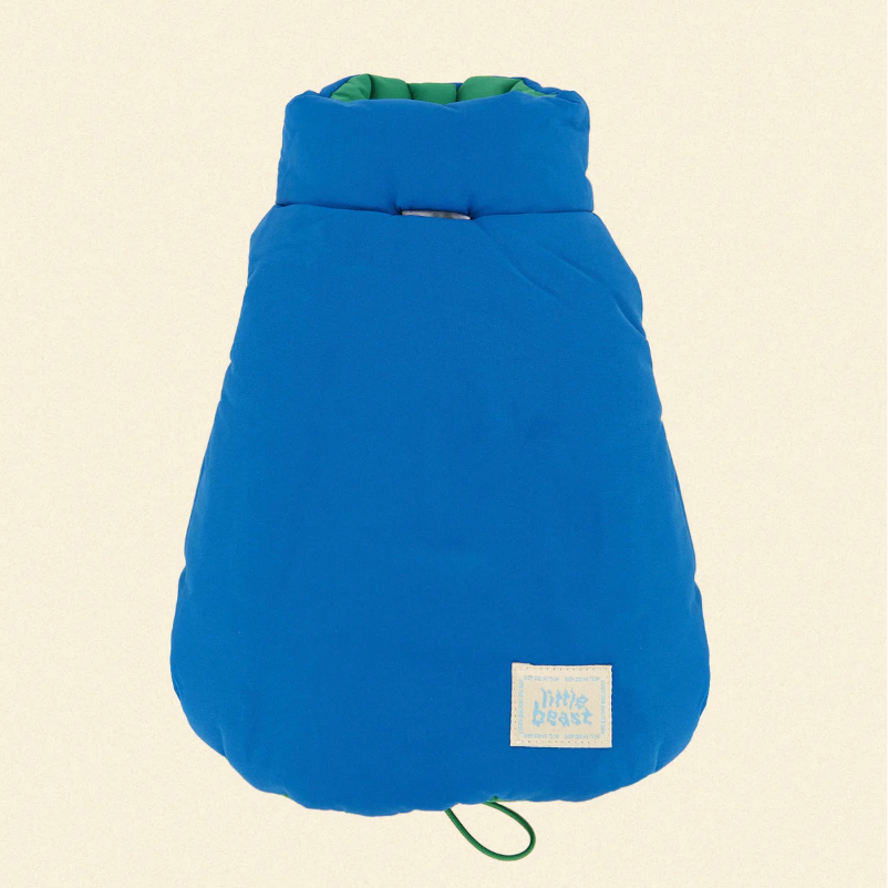 The Super Duper Puffer Jacket - Green & Blue - Fluffy Collective