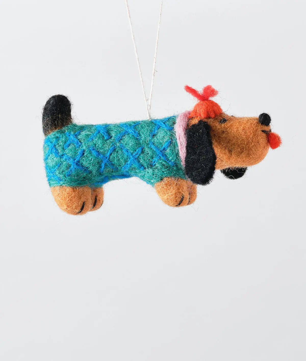 Wiener Hanging Felt Christmas Decoration - Fluffy Collective