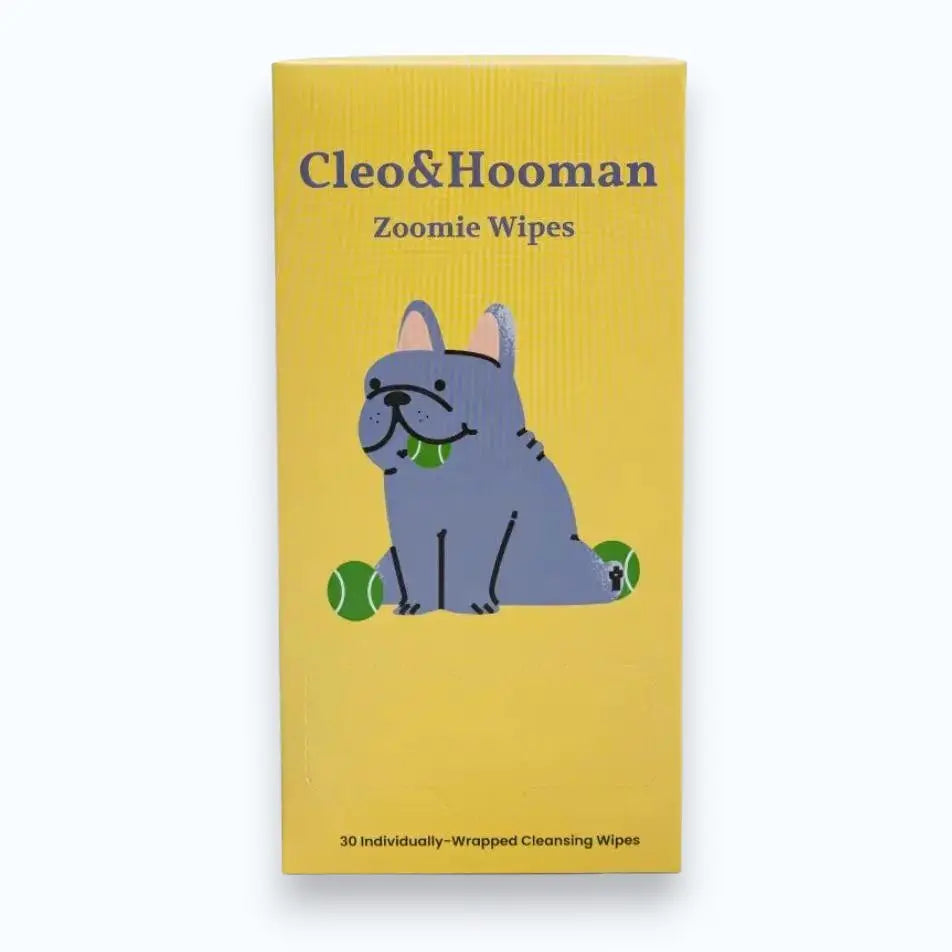 Cleo&Hooman Zoomie Wipes – Specially formulated to be pH-balanced for dogs, these hypoallergenic wipes gently clean paws, skin folds, bellies, and...